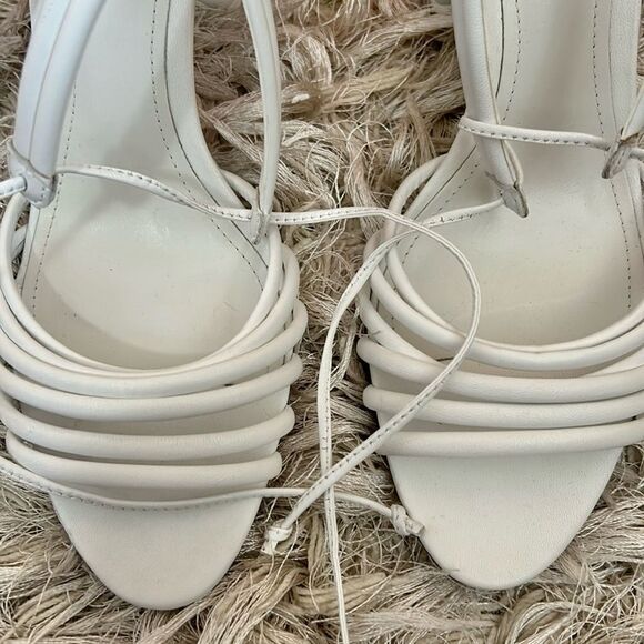 SCHUTZ Lanna Leather Strappy Block Heel Sandals in Deluxe Nap/White size 8.5 - Picture 5 of 10